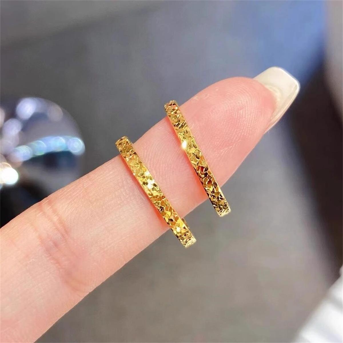 轻奢爆闪碎碎冰碎金戒指女越南沙金网红爆款满天星高级感素圈指环
