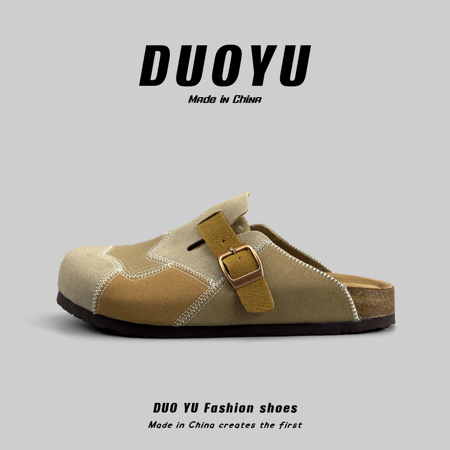 复古包头半拖外穿潮流情侣勃肯鞋