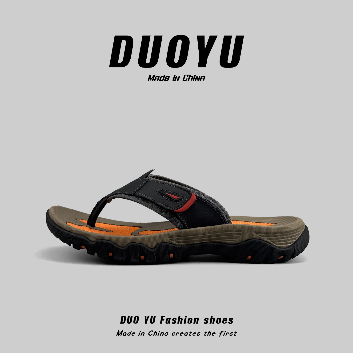 真牛皮外贸男士大码真皮防臭人字拖鞋夏季外穿防滑耐磨沙滩凉拖鞋