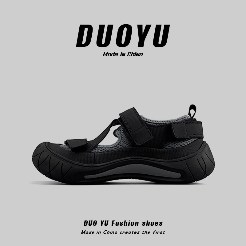 外贸男鞋夏季透气防滑防臭开车鞋厚底沙滩海边包头拖鞋休闲凉鞋男