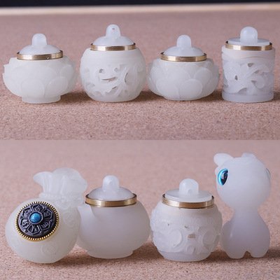 雕刻茶壶坠子瑞晨夜光石新款