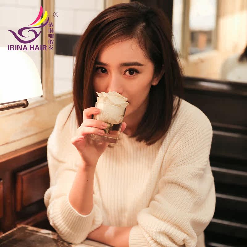真发假发女中长发bobo头中分偏分假发梨花头内扣假发套