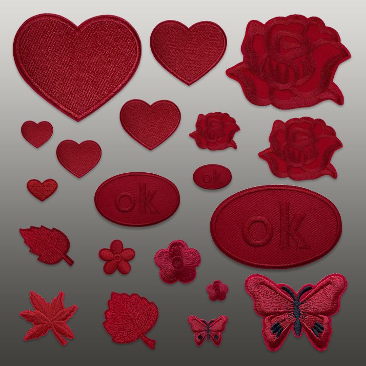 自粘免缝枣红色布贴羽绒服衣服裤子装饰贴修补破洞大小号贴花组合