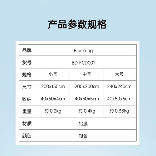 Blackdog Black Dog Алюминиевая фольга на открытом воздухе на открытом воздухе для кемпинга мебель для палатки бумага для спальной подушки Wilderfill Wide Pad