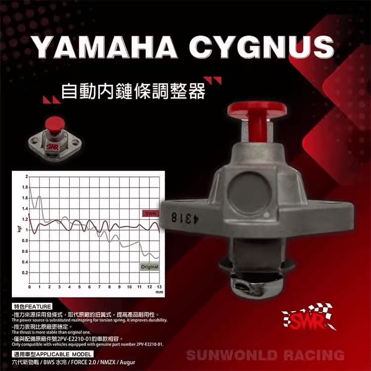 台湾SWR劲战六代 BWS NMAX NVX/FORCE2.0改装时规链顶链条张紧器