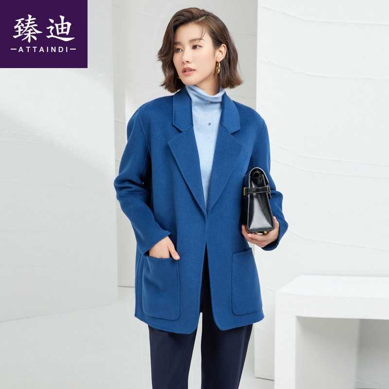 气质通勤上班风加厚双面呢羊毛大衣女秋冬毛呢西装外套女短款