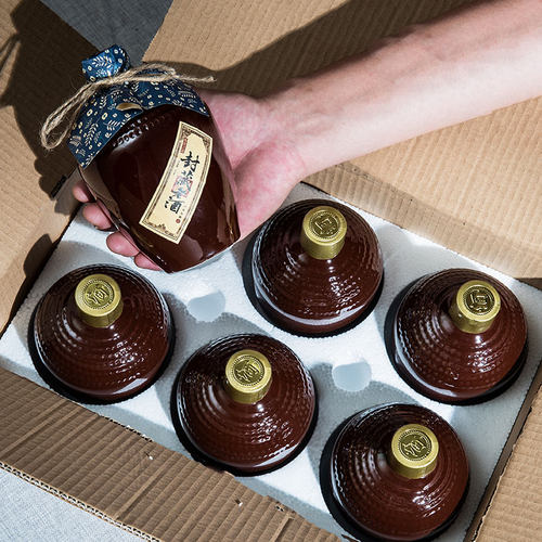 仿古一斤装陶瓷小酒坛