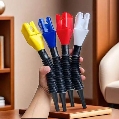 塑料加油漏斗折叠伸缩软管卡口免手扶灌装摩托车汽油漏斗