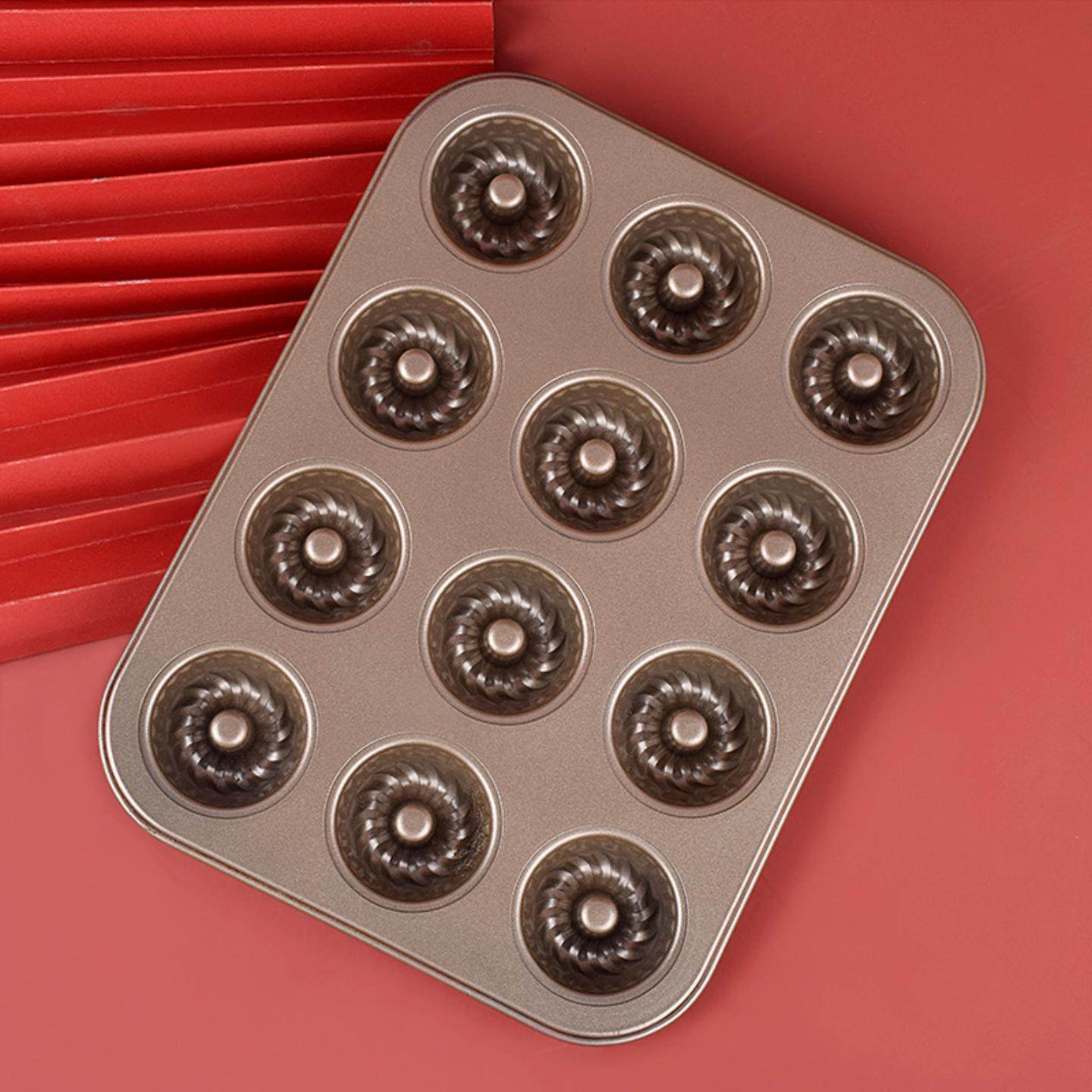 12连咕咕霍夫模具12连萨瓦林蛋糕模家用烤箱24连甜甜圈咕咕模具