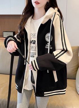 早秋棒球服女春秋休闲百搭大童外套2025新款初高中学生小个子夹克