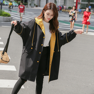 港风风衣女中长款2025春秋新款韩版学生BF宽松过膝休闲薄款外套女