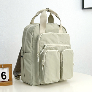 日本双肩包女旅游轻便高颜值大容量通勤背包防水电脑包多口袋书包