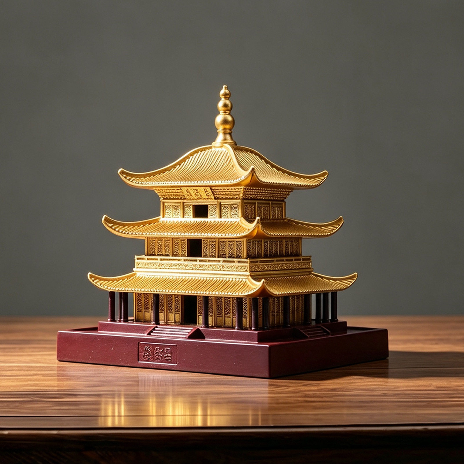 中国四大名楼岳阳楼 合金模型 家居书房玄关电视柜装饰品创意摆件