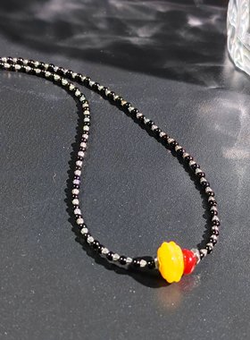 黑玛瑙锁骨链新中式小众颈链