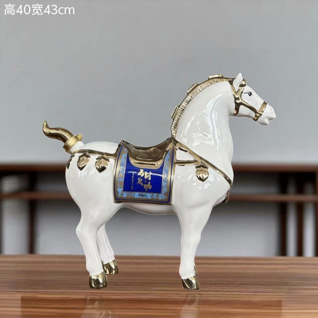 空瓶 马到成功景德镇陶瓷白色唐马酒瓶酒壶密封装饰创意酒坛5斤装