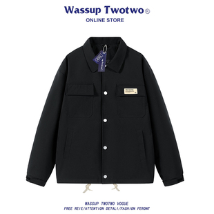 TWO 2025新款 TWO工装 春秋季 休闲翻领透气复古外套 夹克男款 WASSUP