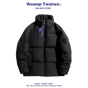 白鸭绒保暖潮牌短款 WASSUP 新款 TWO羽绒服男冬季 情侣轻薄外套 TWO