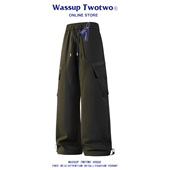 TWO 男款 TWO美式 WASSUP 机能工装 冲锋裤 春秋宽松直筒阔腿休闲长裤
