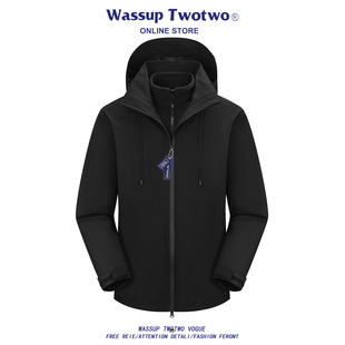外套防风防水户外情侣登山服 TWO冲锋三合一可拆卸新款 WASSUP TWO