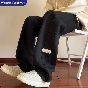 裤 TWO秋冬季 子男直筒宽松运动加绒休闲裤 2025新款 WASSUP 卫裤 TWO