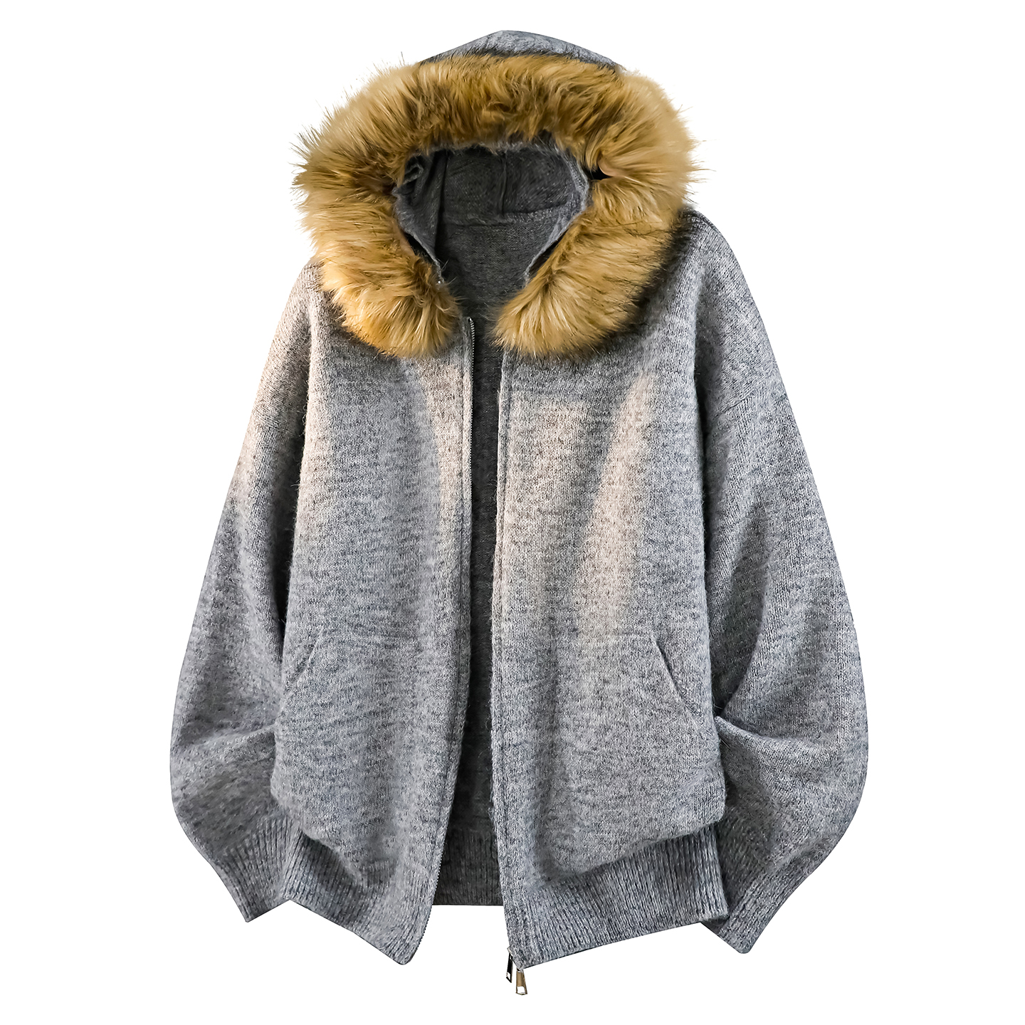 聚水潭春秋新款开衫连帽毛衣男情侣日系纯色休闲针织衫学生外套