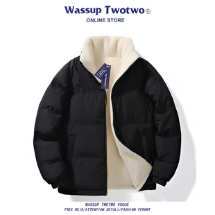2025新款 TWO棉衣冬季 加厚羊羔绒棉袄子双面穿棉服外套 TWO WASSUP