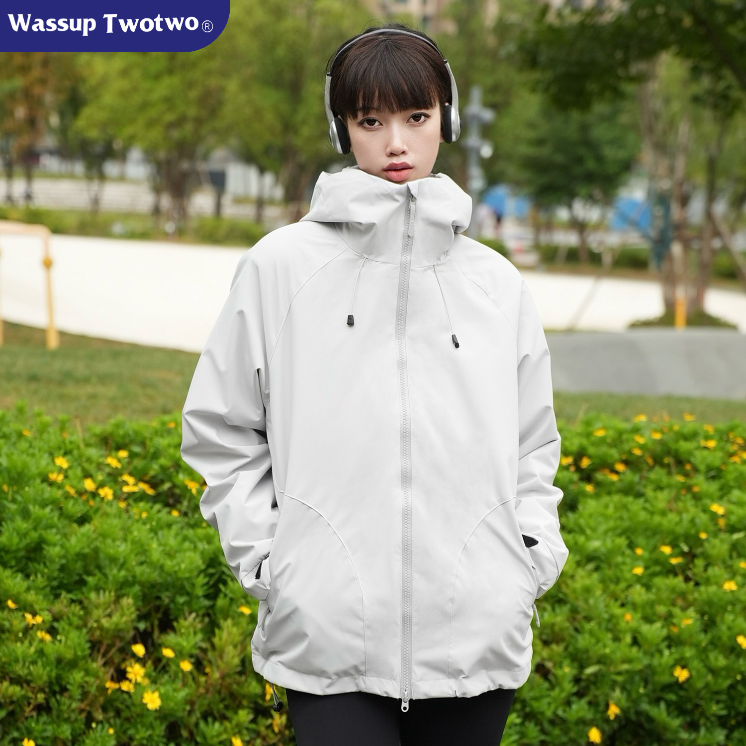 WASSUP TWO TWO2025新款户外冲锋三合一男防风防水登山服情侣外套