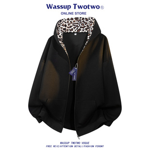 重磅开衫 TWO美式 卫衣男士 秋冬季 宽松休闲外套 WASSUP 2025新款 TWO