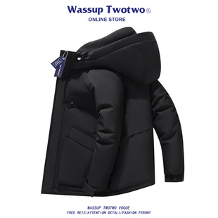 TWO 连帽加厚宽松户外情侣工装 TWO冬季 短款 上衣 羽绒服男士 WASSUP