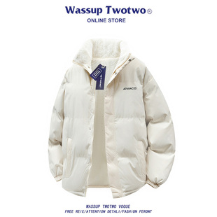 秋冬2025新款 TWO羊羔绒棉服男款 加厚面包服多巴胺外套 TWO WASSUP
