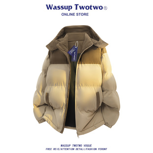 冬季 WASSUP 羽绒棉服男款 TWO美式 加厚外套防寒棉袄女保暖棉衣 TWO