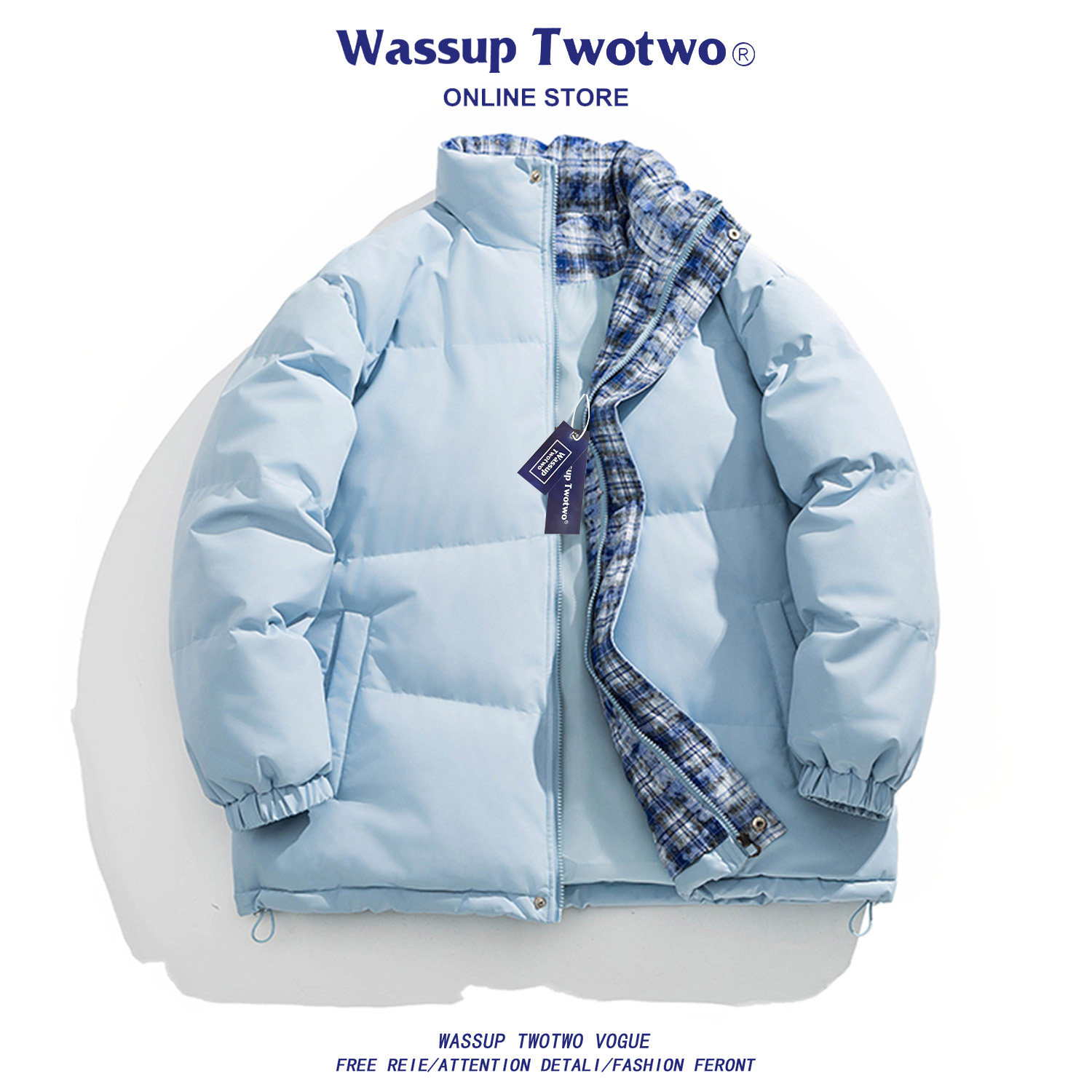 WASSUP TWO TWO灯芯绒棉衣男2025秋冬季加厚保暖立领棉服情侣外套