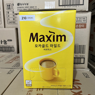 韩国进口黄麦馨咖啡摩卡三合一速溶咖啡粉210条礼盒装麦新黄盒装