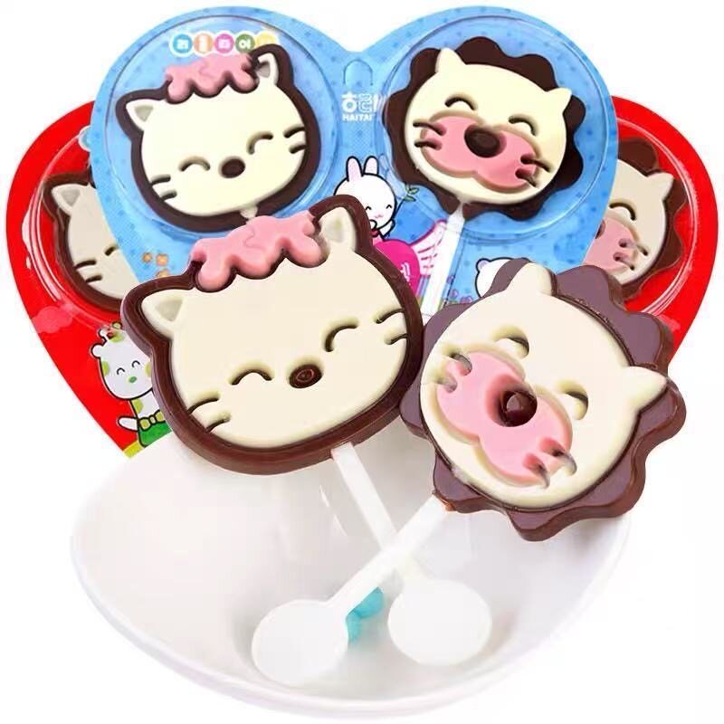 海太猫咪形白色天使巧克力27g韩国进口卡通儿童小零食