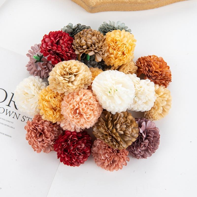 仿真绢布牡丹花 4cm 婚庆绢布配饰 摄影道具拖鞋服饰假花diy配件