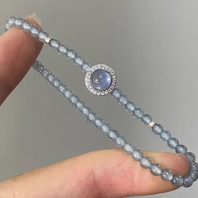 「海上浪花」海蓝宝串珠手链女小众设计精致手环高级百搭轻奢手饰