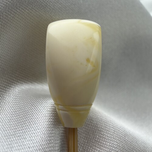 俄料白蜡蜜蜡三通对孔9.2mm厚9.4mm长18.9mm原矿精工配饰