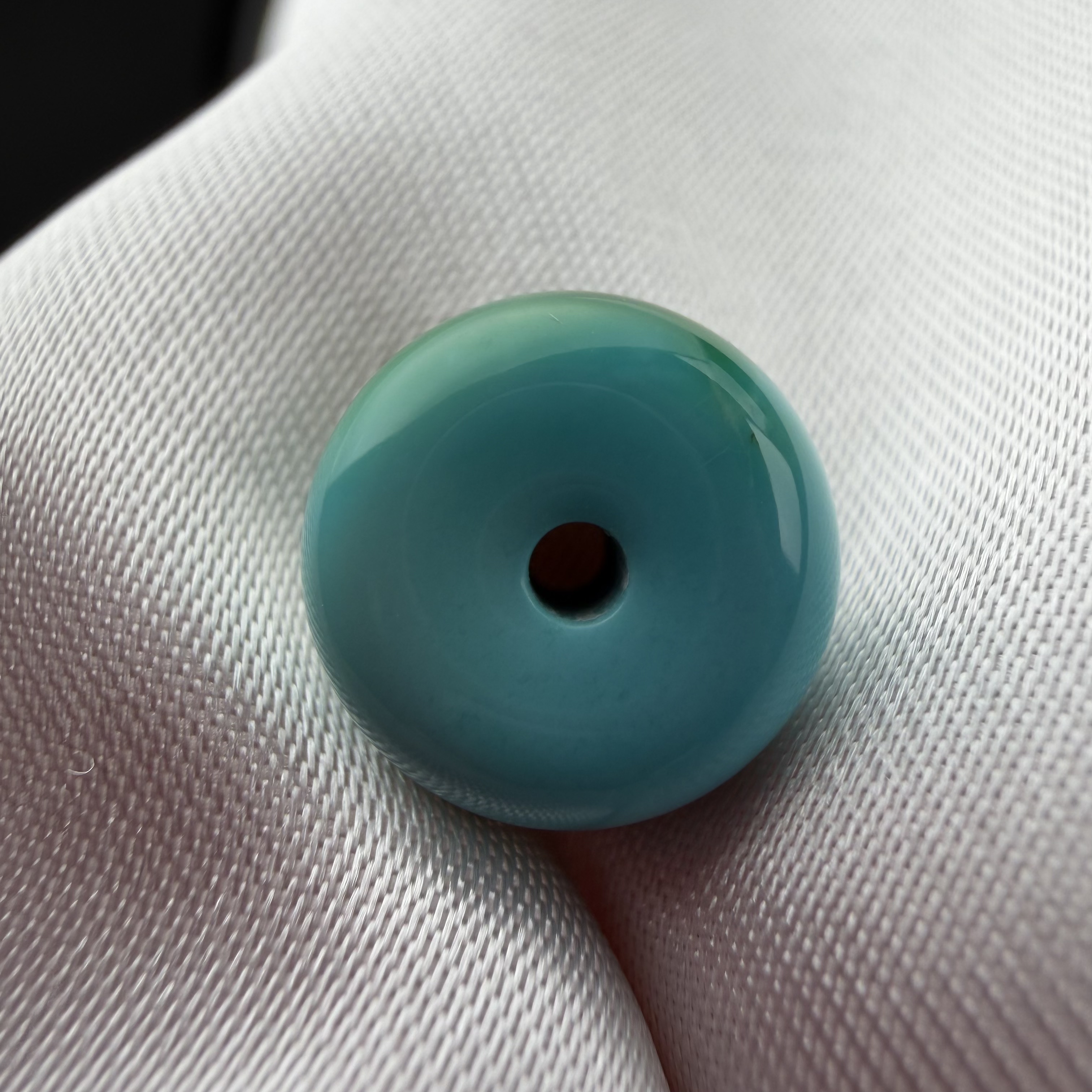 绿松石俏色三彩面包扣10.5mm厚5.5mm湖北原矿瓷釉级特色隔珠配饰