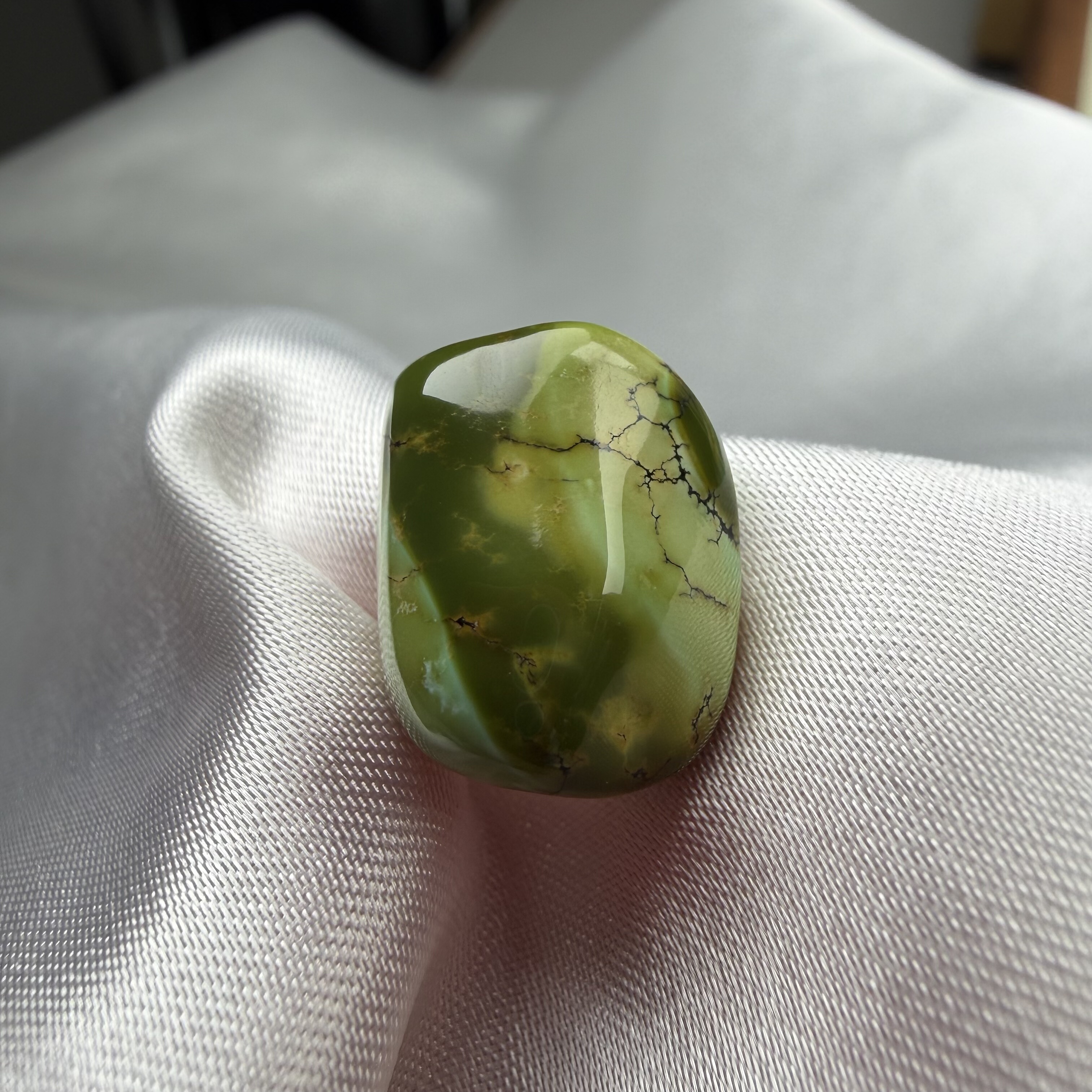 绿松石水波纹随形湖北原矿瓷釉级吊坠扣子宽13mm长16mm厚8mm