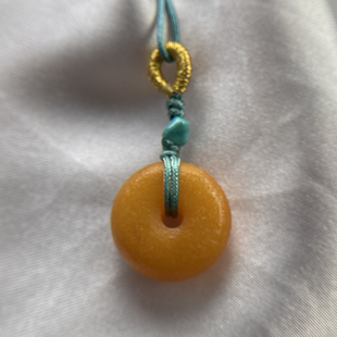 天然蜜蜡饼子扣子16.5搭配绿松石随形滴流手串配饰DIY搭配