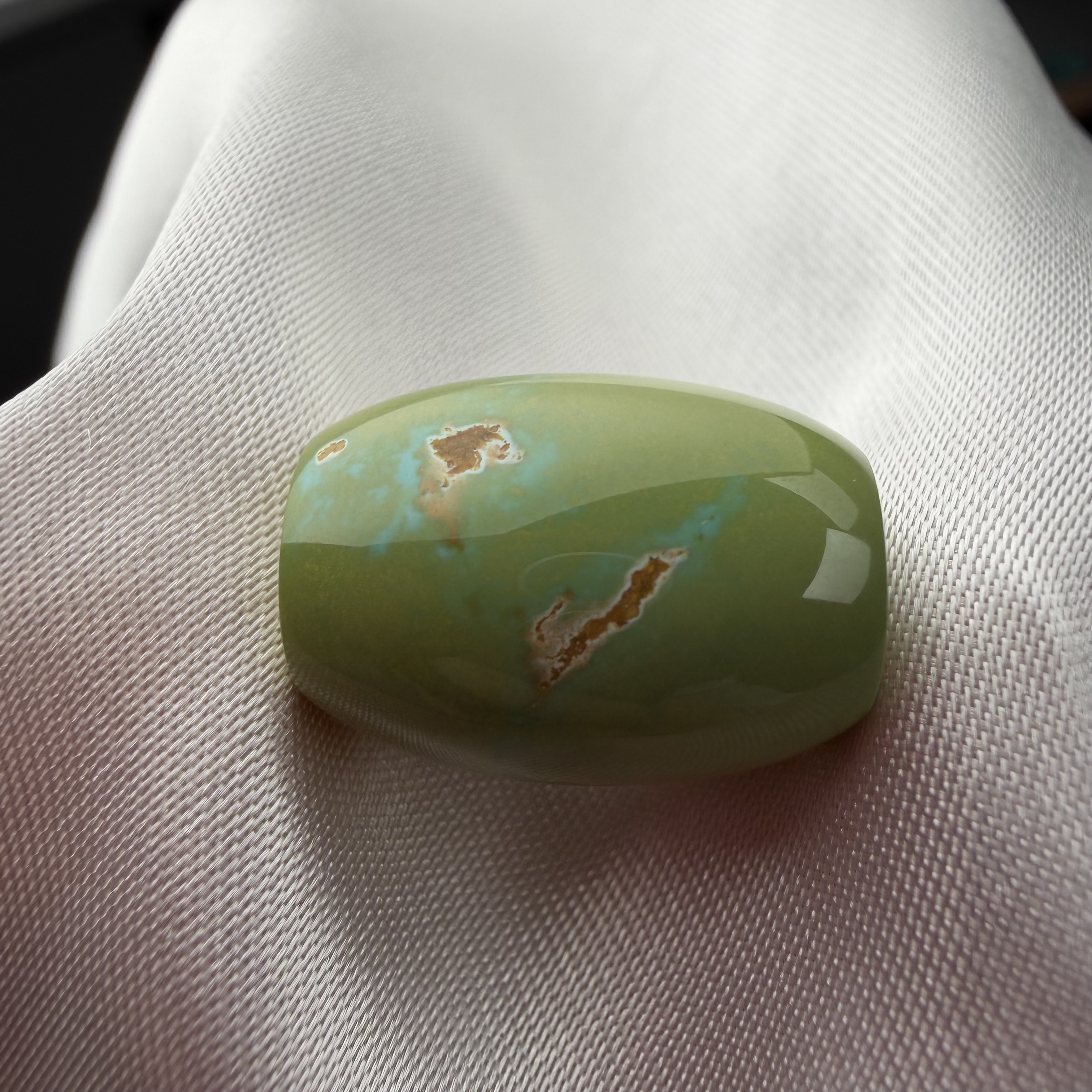 绿松石桶珠11.8mm长15.9mm湖北原矿瓷釉级特色长桶草绿色顶珠配饰