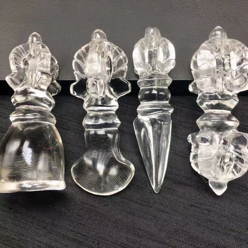 天然白水晶金刚杵吊坠降魔杵权杖车挂毛衣链男女法器项链