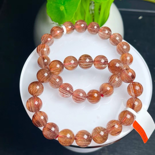 天然铜发晶手链手串红发晶猫眼钛晶水晶高等级极简风