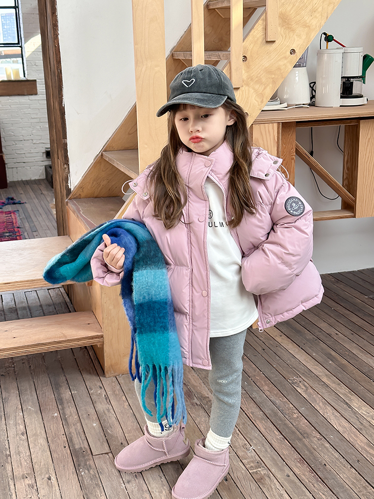 【新国标】儿童90白鸭绒连帽羽绒服女童宝宝洋气贴标保暖冬季外套