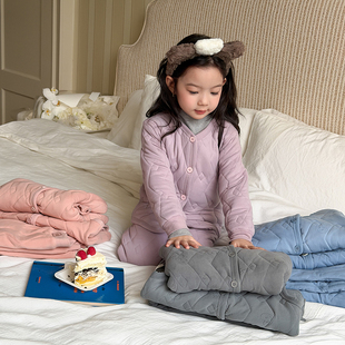 【羊毛聚热抗寒-20°C】儿童校服神器女童三层加厚保暖棉袄棉裤冬