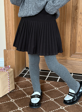 儿童冬季保暖加厚星空呢料甜美百褶裙女童韩版垂感半身裙女孩短裙