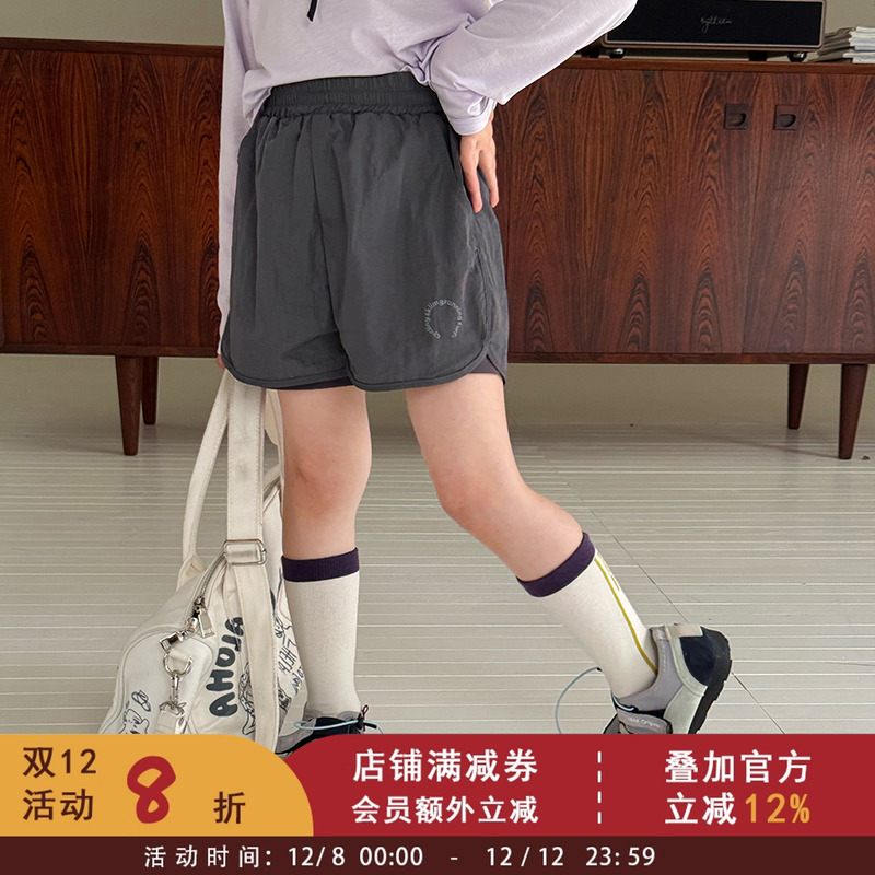 依依妈女童休闲户外速干短裤夏装新款儿童轻薄假两件宽松运动裤潮