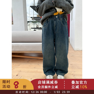 保暖老爹裤 依依妈女童宝宝加绒牛仔裤 子韩版 高品质加厚裤 儿童冬季