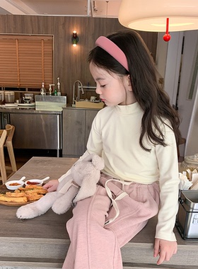 女童亲肤柔软弹力保暖羊毛拉架打底衫儿童T恤宝宝秋冬装内搭上衣