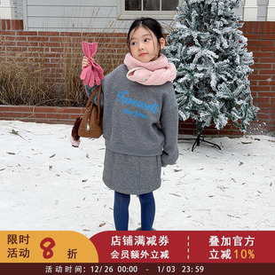 半身裙套装 加厚卫衣 儿童宝宝加绒保暖短裙潮 冬季 依依妈女童韩版